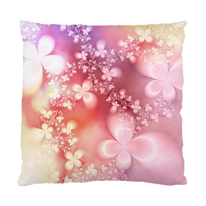 Boho Pastel Pink Floral Print Standard Cushion Case (One Side)