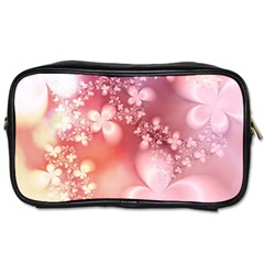 Boho Pastel Pink Floral Print Toiletries Bag (one Side) by SpinnyChairDesigns