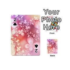 Boho Pastel Pink Floral Print Playing Cards 54 Designs (mini) by SpinnyChairDesigns