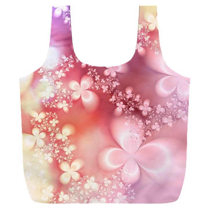 Boho Pastel Pink Floral Print Full Print Recycle Bag (XXL)