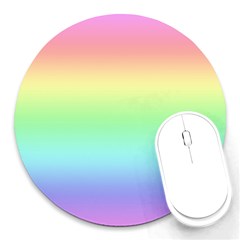 Pastel Rainbow Ombre Round Mousepads by SpinnyChairDesigns