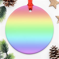 Pastel Rainbow Ombre Ornament (round) by SpinnyChairDesigns