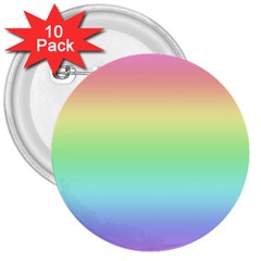 Pastel Rainbow Ombre 3  Buttons (10 Pack)  by SpinnyChairDesigns