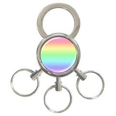 Pastel Rainbow Ombre 3-ring Key Chain by SpinnyChairDesigns