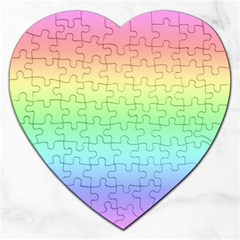 Pastel Rainbow Ombre Jigsaw Puzzle (heart) by SpinnyChairDesigns