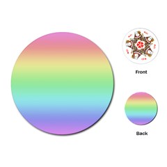 Pastel Rainbow Ombre Playing Cards Single Design (round) by SpinnyChairDesigns