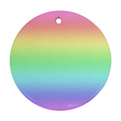 Pastel Rainbow Ombre Round Ornament (two Sides) by SpinnyChairDesigns