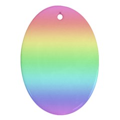 Pastel Rainbow Ombre Oval Ornament (two Sides) by SpinnyChairDesigns