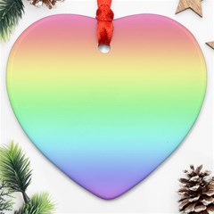 Pastel Rainbow Ombre Heart Ornament (two Sides) by SpinnyChairDesigns