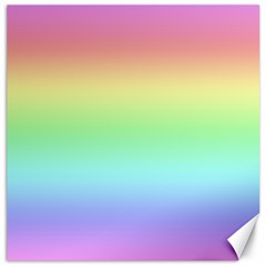 Pastel Rainbow Ombre Canvas 12  X 12  by SpinnyChairDesigns