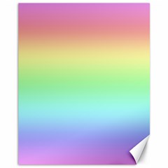 Pastel Rainbow Ombre Canvas 11  X 14  by SpinnyChairDesigns