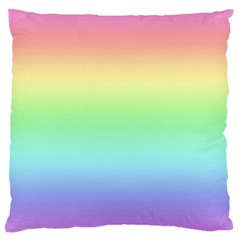 Pastel Rainbow Ombre Large Cushion Case (one Side) by SpinnyChairDesigns