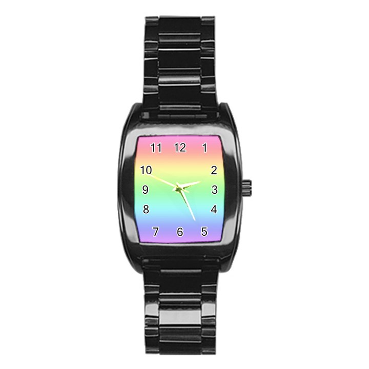 Pastel Rainbow Ombre Stainless Steel Barrel Watch