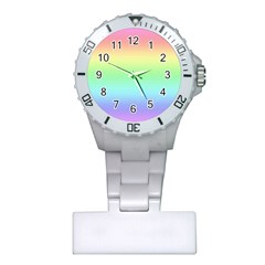 Pastel Rainbow Ombre Plastic Nurses Watch by SpinnyChairDesigns