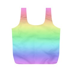 Pastel Rainbow Ombre Full Print Recycle Bag (m) by SpinnyChairDesigns