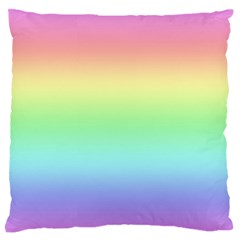 Pastel Rainbow Ombre Large Flano Cushion Case (one Side) by SpinnyChairDesigns