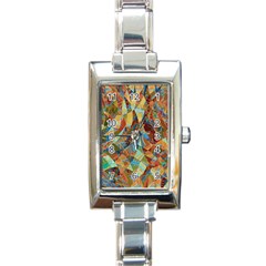 Boho Colorful Mosaic Rectangle Italian Charm Watch by SpinnyChairDesigns