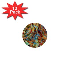 Boho Colorful Mosaic 1  Mini Buttons (10 Pack)  by SpinnyChairDesigns