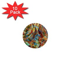 Boho Colorful Mosaic 1  Mini Magnet (10 Pack)  by SpinnyChairDesigns