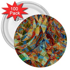 Boho Colorful Mosaic 3  Buttons (100 Pack)  by SpinnyChairDesigns