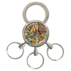 Boho Colorful Mosaic 3-ring Key Chain by SpinnyChairDesigns