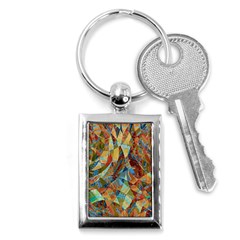 Boho Colorful Mosaic Key Chain (rectangle) by SpinnyChairDesigns