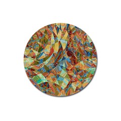 Boho Colorful Mosaic Magnet 3  (round) by SpinnyChairDesigns