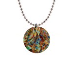 Boho Colorful Mosaic 1  Button Necklace Front