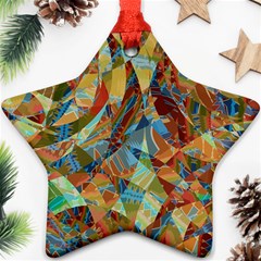 Boho Colorful Mosaic Star Ornament (two Sides) by SpinnyChairDesigns