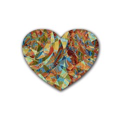 Boho Colorful Mosaic Heart Coaster (4 Pack)  by SpinnyChairDesigns