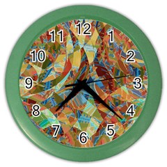 Boho Colorful Mosaic Color Wall Clock by SpinnyChairDesigns