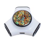 Boho Colorful Mosaic 3-Port USB Hub Front