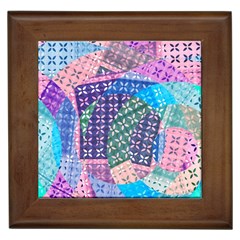 Boho Patchwork Framed Tile by SpinnyChairDesigns