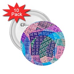 Boho Patchwork 2 25  Buttons (10 Pack)  by SpinnyChairDesigns