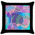 Boho Patchwork Throw Pillow Case (Black) Front