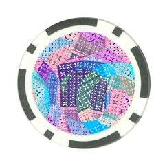 Boho Patchwork Poker Chip Card Guard by SpinnyChairDesigns