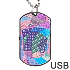 Boho Patchwork Dog Tag Usb Flash (one Side) by SpinnyChairDesigns