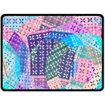 Boho Patchwork Double Sided Fleece Blanket (Large)  80 x60  Blanket Front