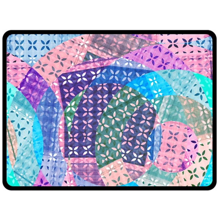 Boho Patchwork Double Sided Fleece Blanket (Large) 