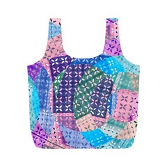 Boho Patchwork Full Print Recycle Bag (m) by SpinnyChairDesigns