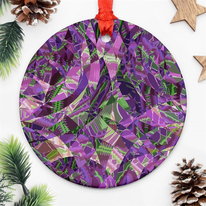 Boho Violet Mosaic Ornament (Round)