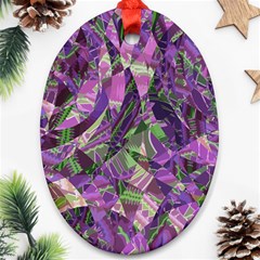 Boho Violet Mosaic Ornament (oval) by SpinnyChairDesigns