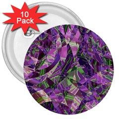 Boho Violet Mosaic 3  Buttons (10 Pack)  by SpinnyChairDesigns