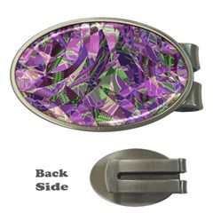 Boho Violet Mosaic Money Clips (oval)  by SpinnyChairDesigns