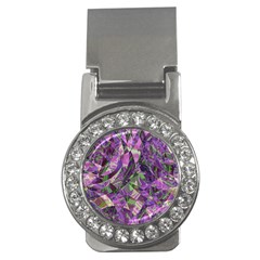 Boho Violet Mosaic Money Clips (cz)  by SpinnyChairDesigns