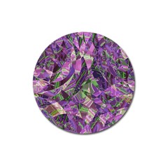 Boho Violet Mosaic Magnet 3  (round) by SpinnyChairDesigns