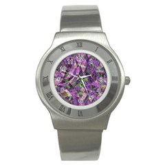 Boho Violet Mosaic Stainless Steel Watch