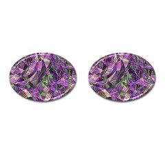 Boho Violet Mosaic Cufflinks (oval) by SpinnyChairDesigns