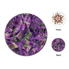 Boho Violet Mosaic Playing Cards Single Design (round) by SpinnyChairDesigns