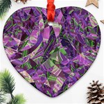 Boho Violet Mosaic Heart Ornament (Two Sides) Front